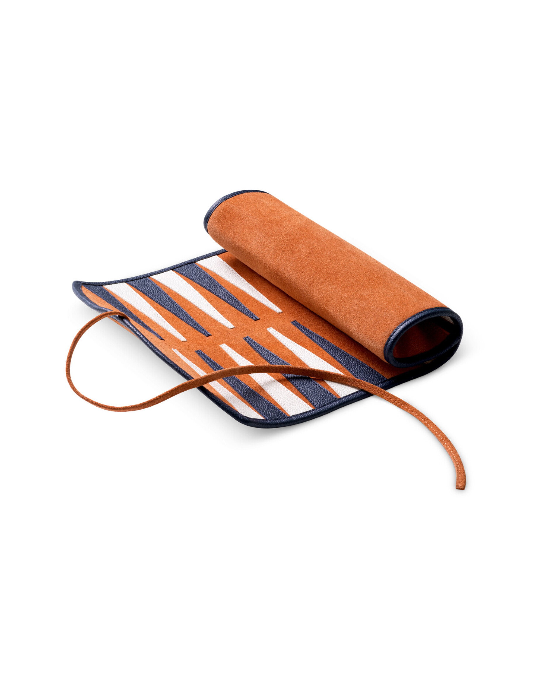 Monte Lago Backgammon Travel Set orange leather