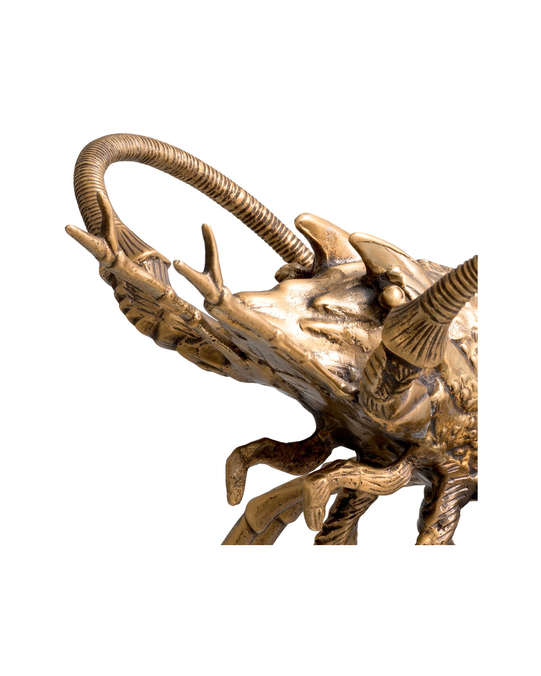 Hummer dekoration antik mässing