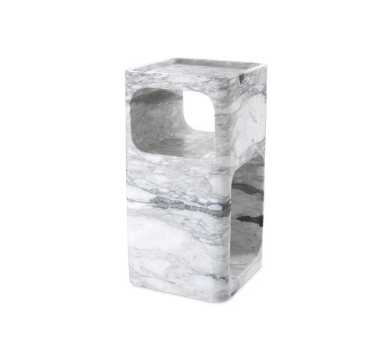 null - Adler sidobord white marble