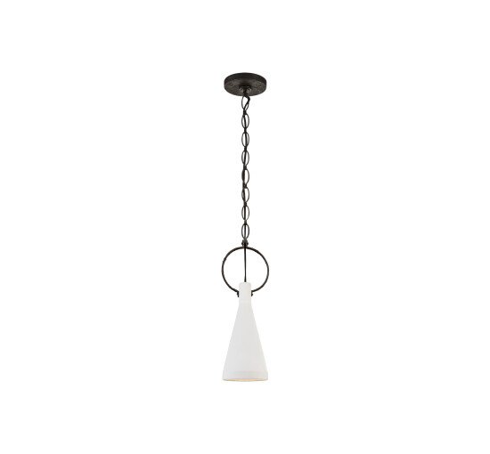 null - Limoges Small Pendant Natural Rust/White Shade