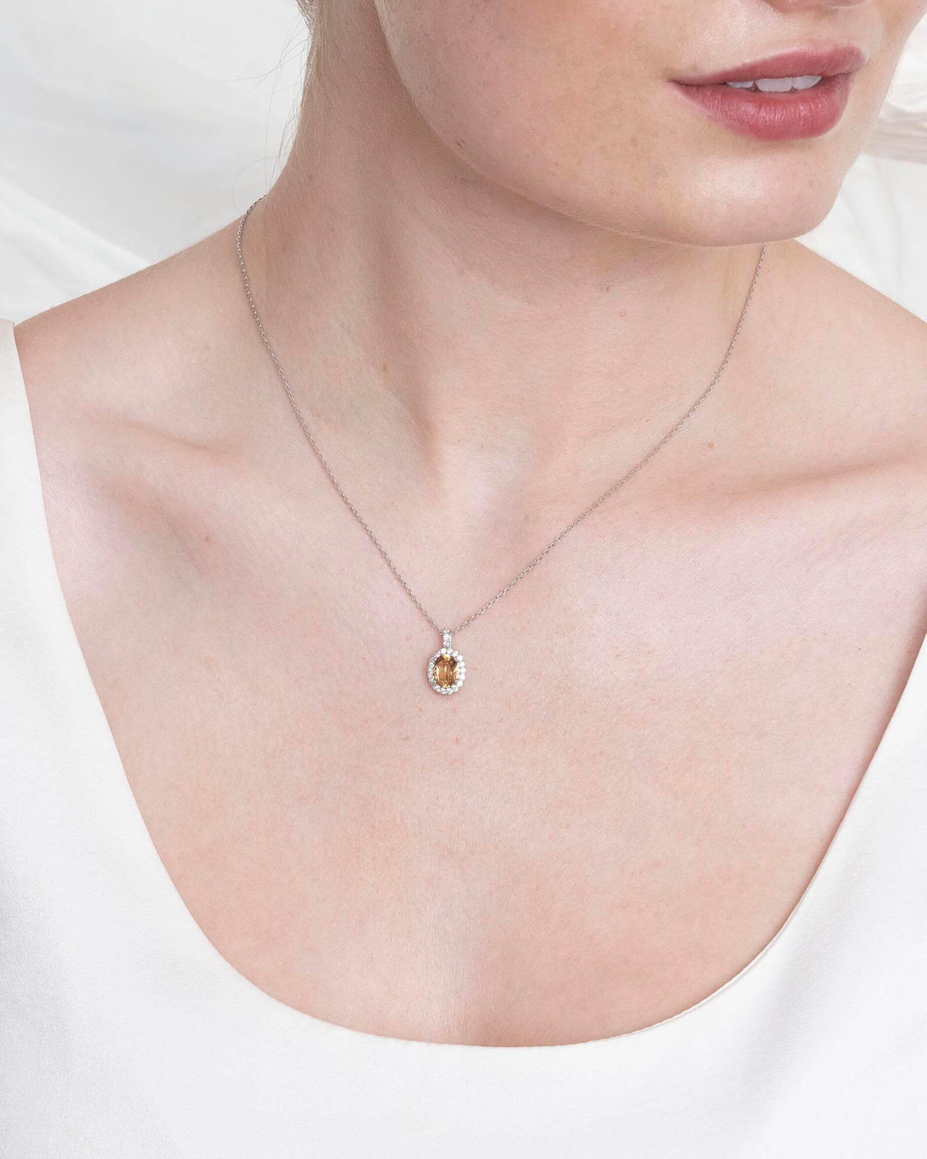 Luna Necklace Golden Brown Topaz