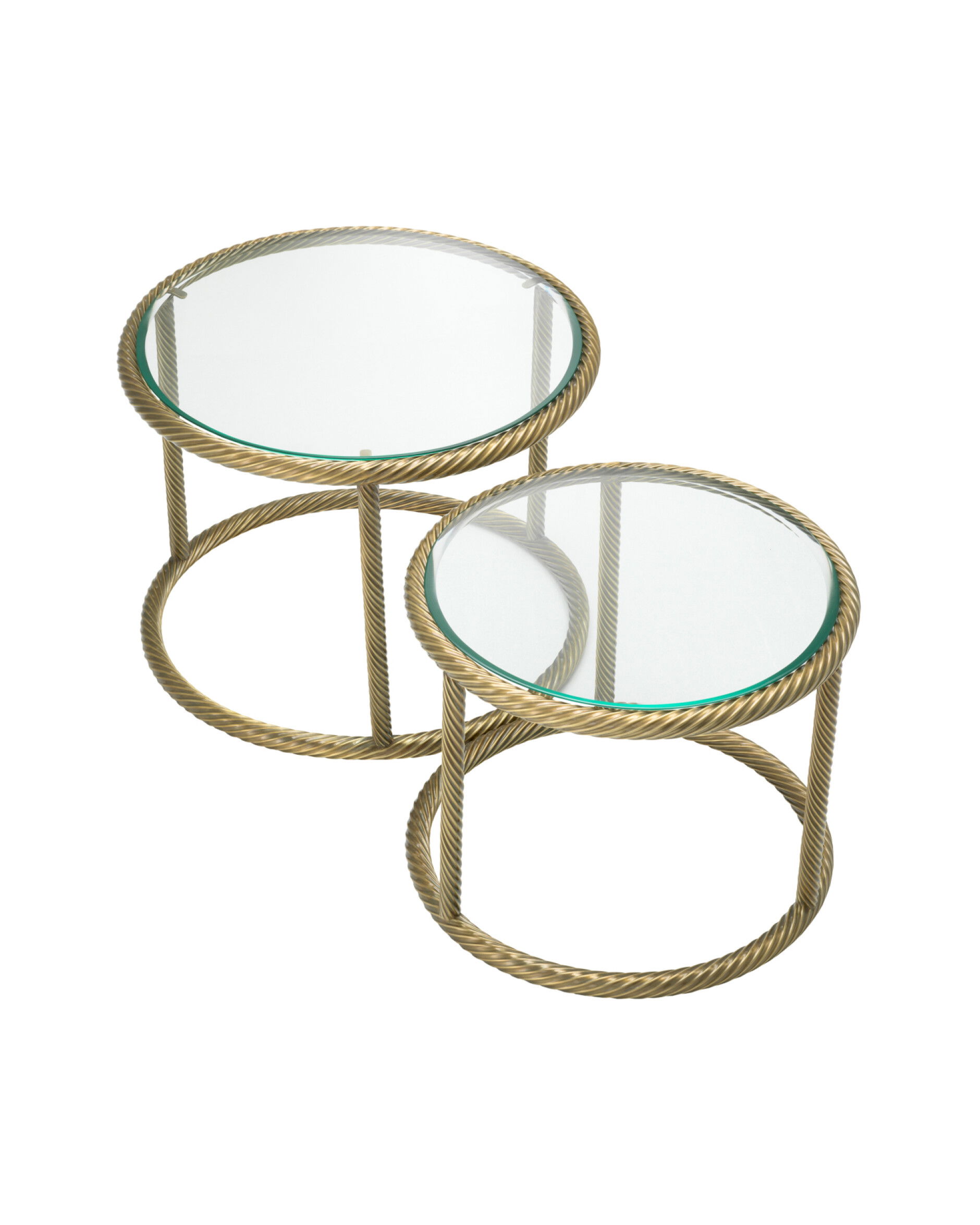 Addison sidobord antik mässing 2-set