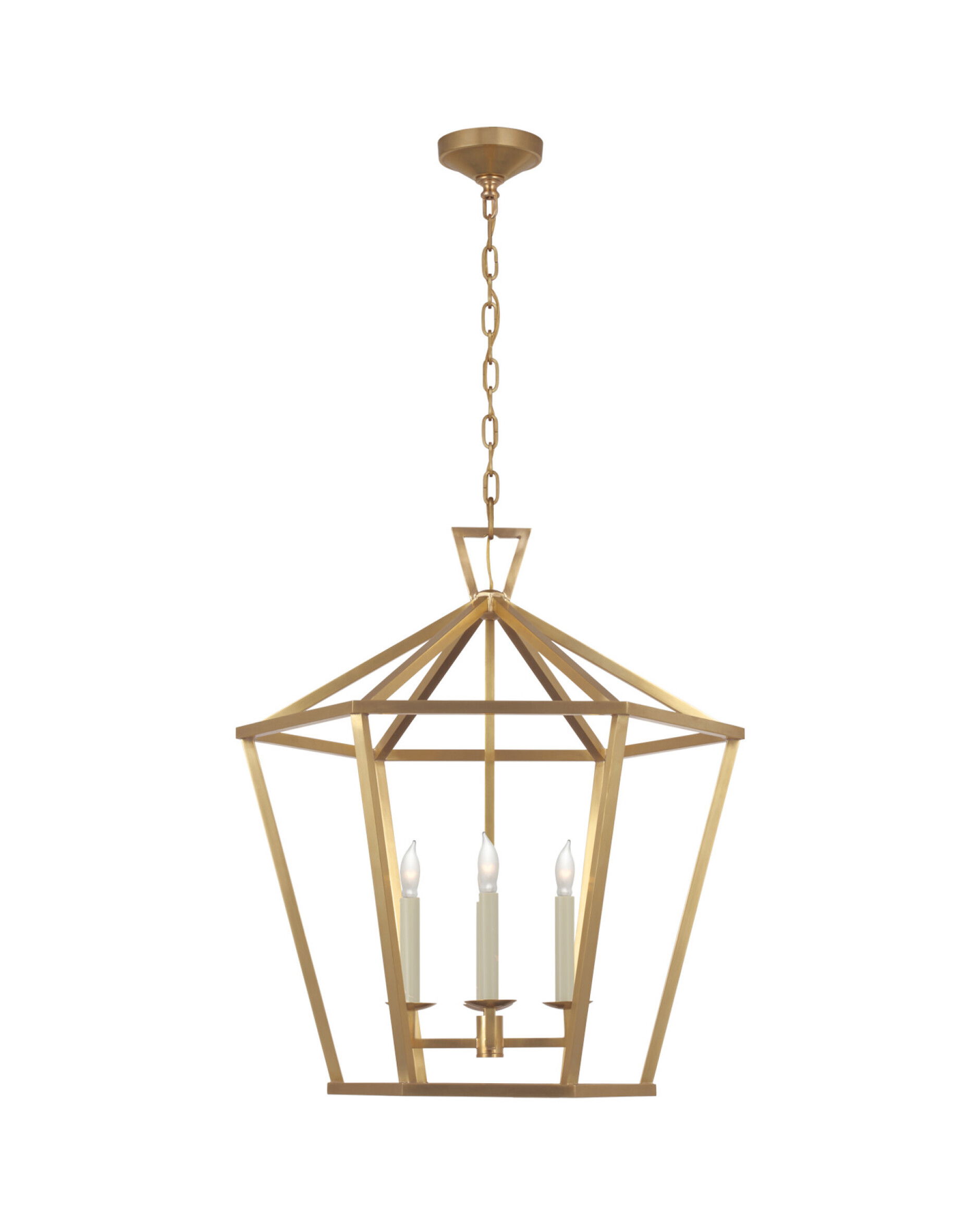 Darlana taklampa sexkantig antik mässing L