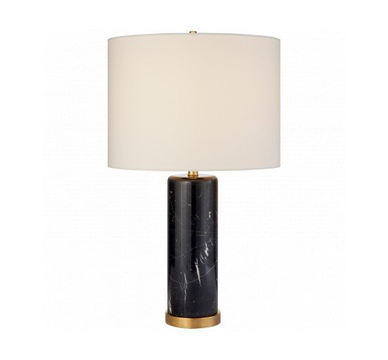 Black - Cliff Table Lamp Brown Marble