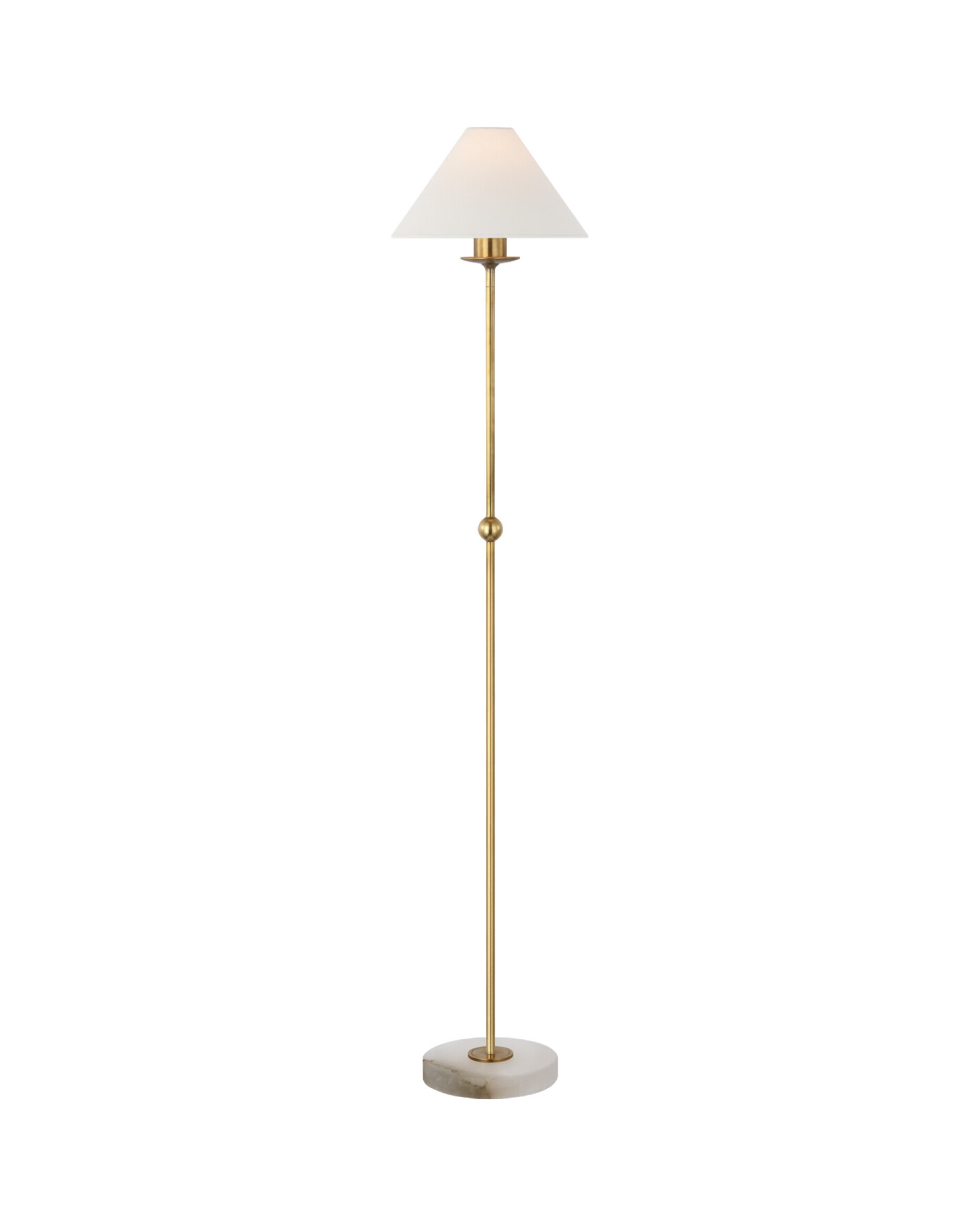 Caspian Floor Lamp Antique Brass and Alabaster Medium