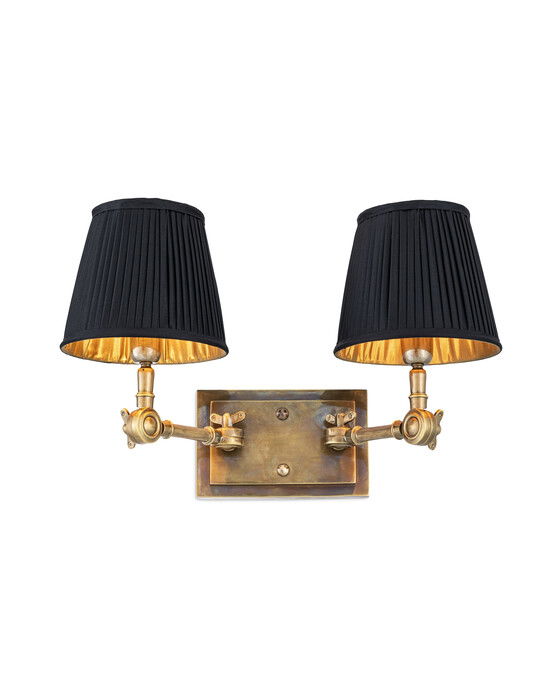 Wentworth væglampe dobbelt messing/sort