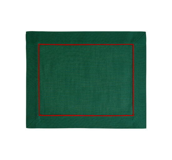 Green - Castleford Holiday Placemat White/Red