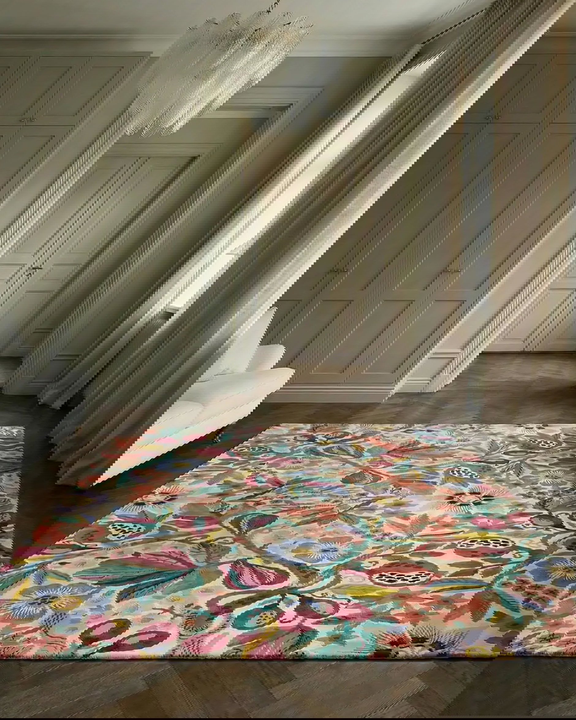 Pomegranate rug, white multi