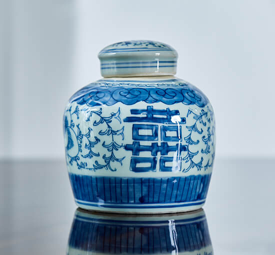 Silvio Ginger Jar White/Blue