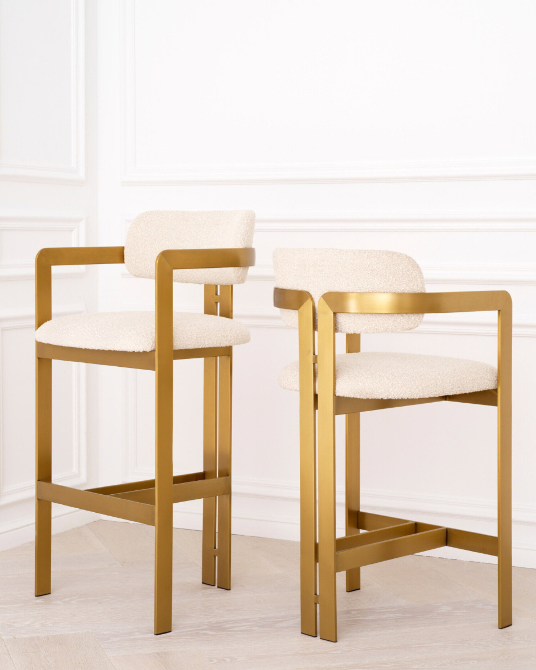 Donato Bar Stool Bouclé Cream