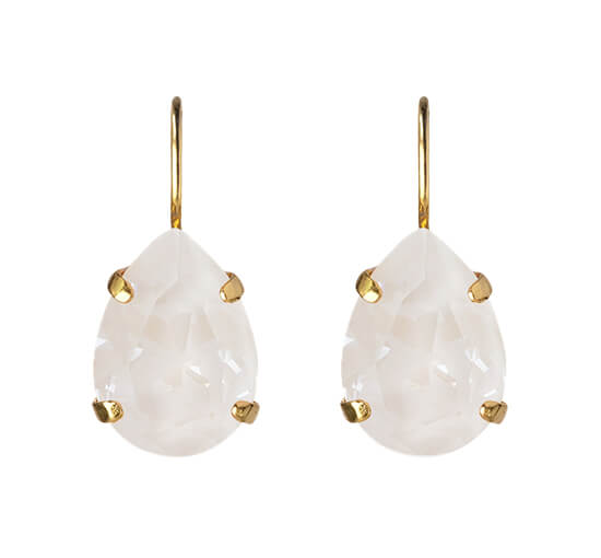 null - Mini Drop Clasp Earrings Electric White