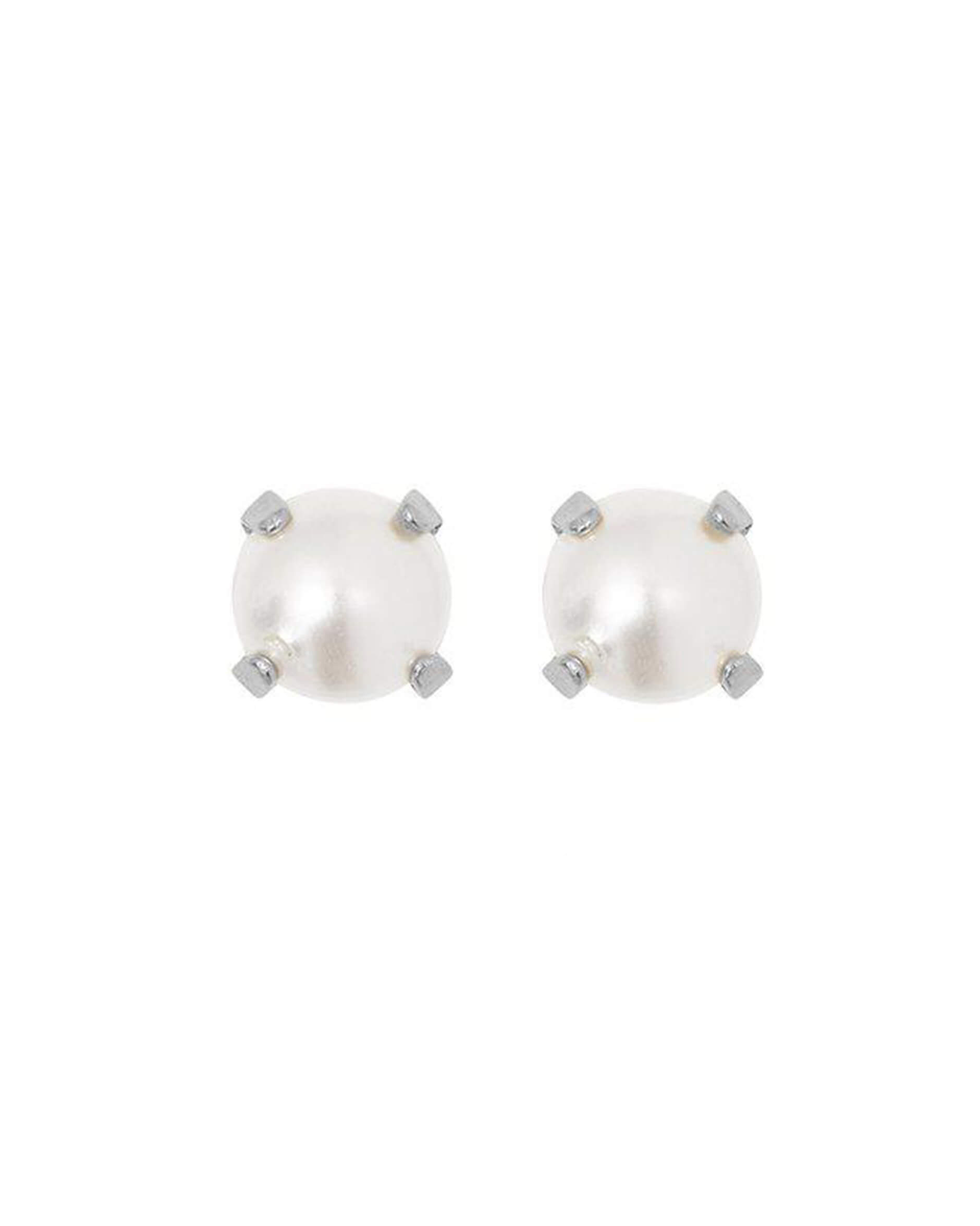 Mini Stud örhängen pearl rhodium
