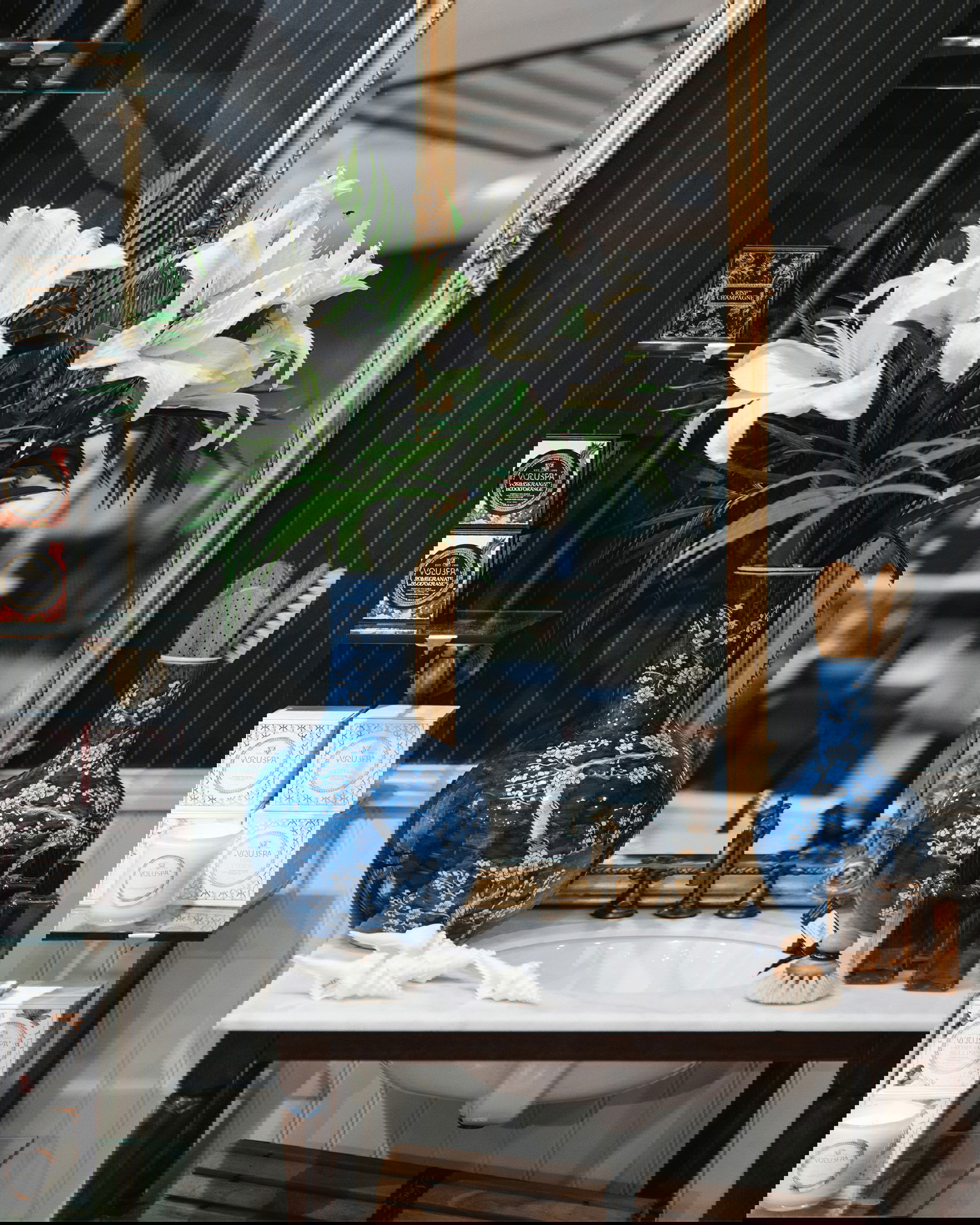 Körsbärsblom vas blå