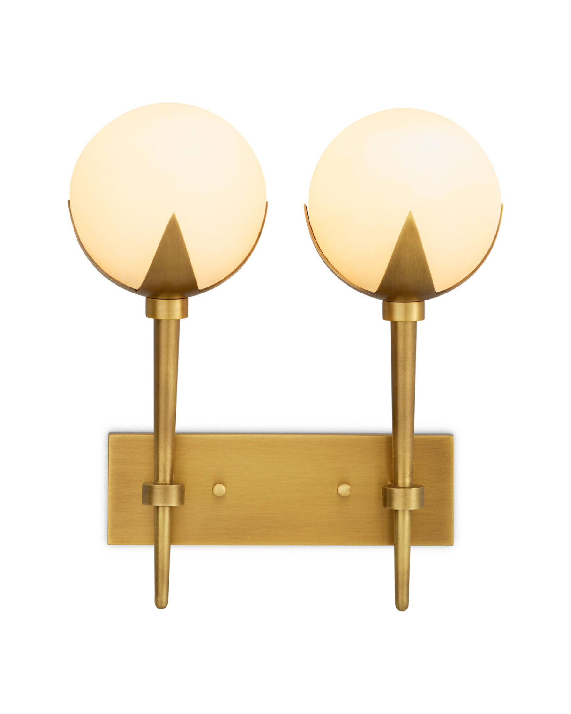 Alesa dubbele wandlamp antiek messing