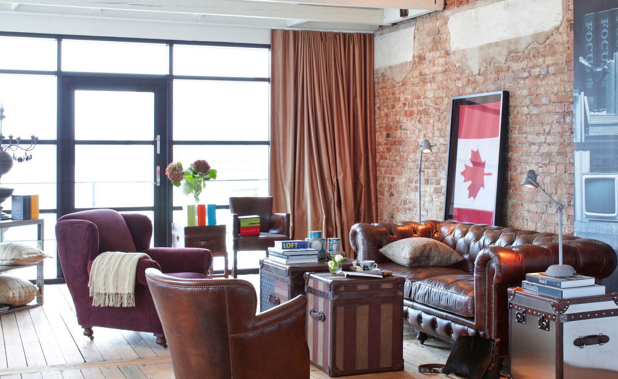 Kensington Sofa Leder vintage cigar