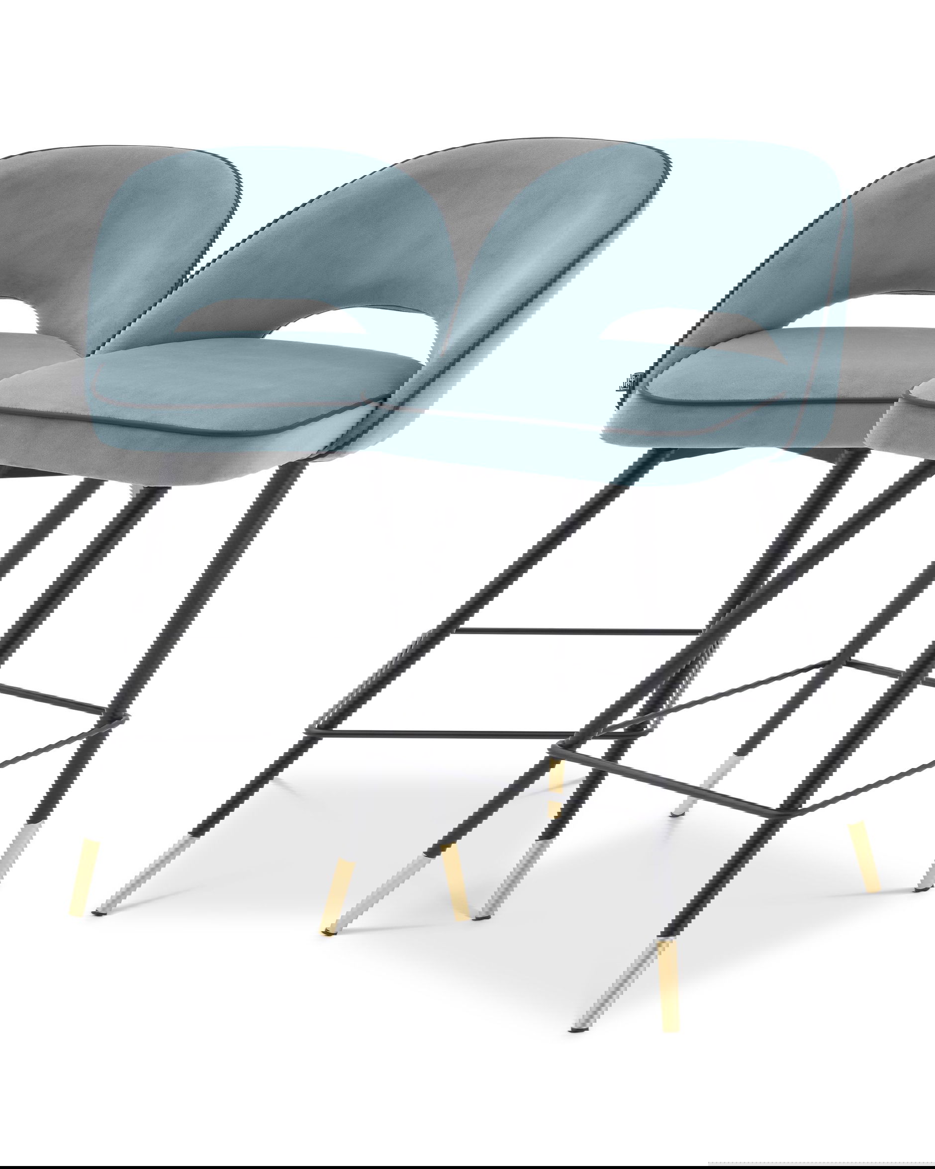 Cliff barstolar savona blue velvet 2-set