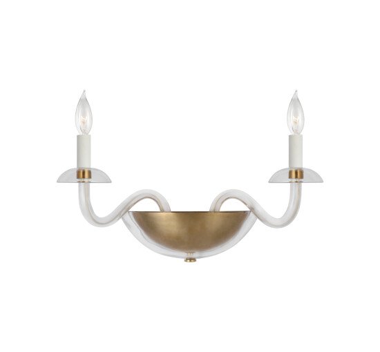 Antique Brass - Brigitte Double Sconce Polished Nickel Small