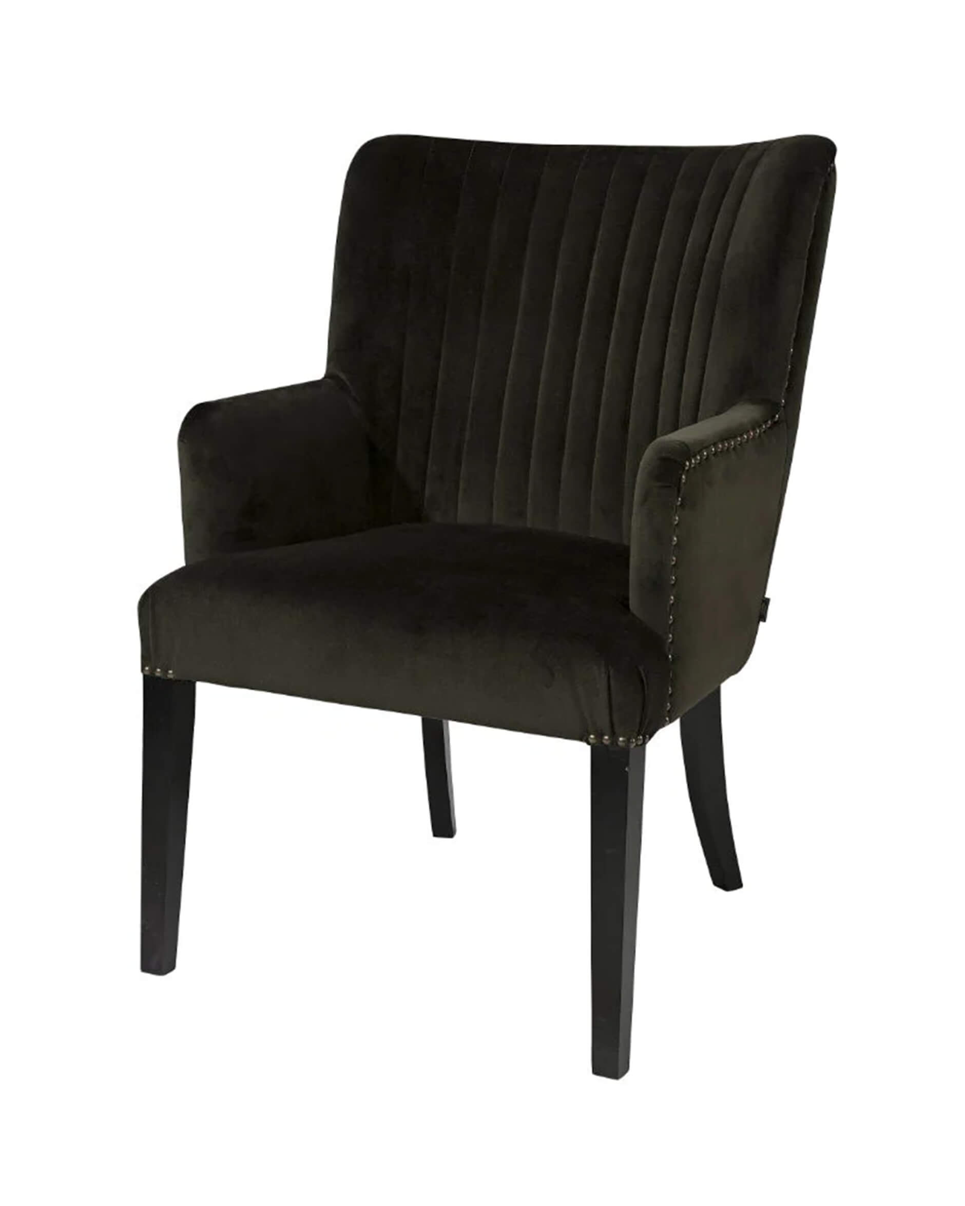 Dylan karmstol sammet mörkbrun