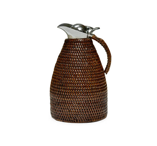 Cognac Thermoskanne Rattan