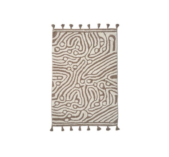 Simply Taupe - Maze Bath Mat Simply Taupe/White