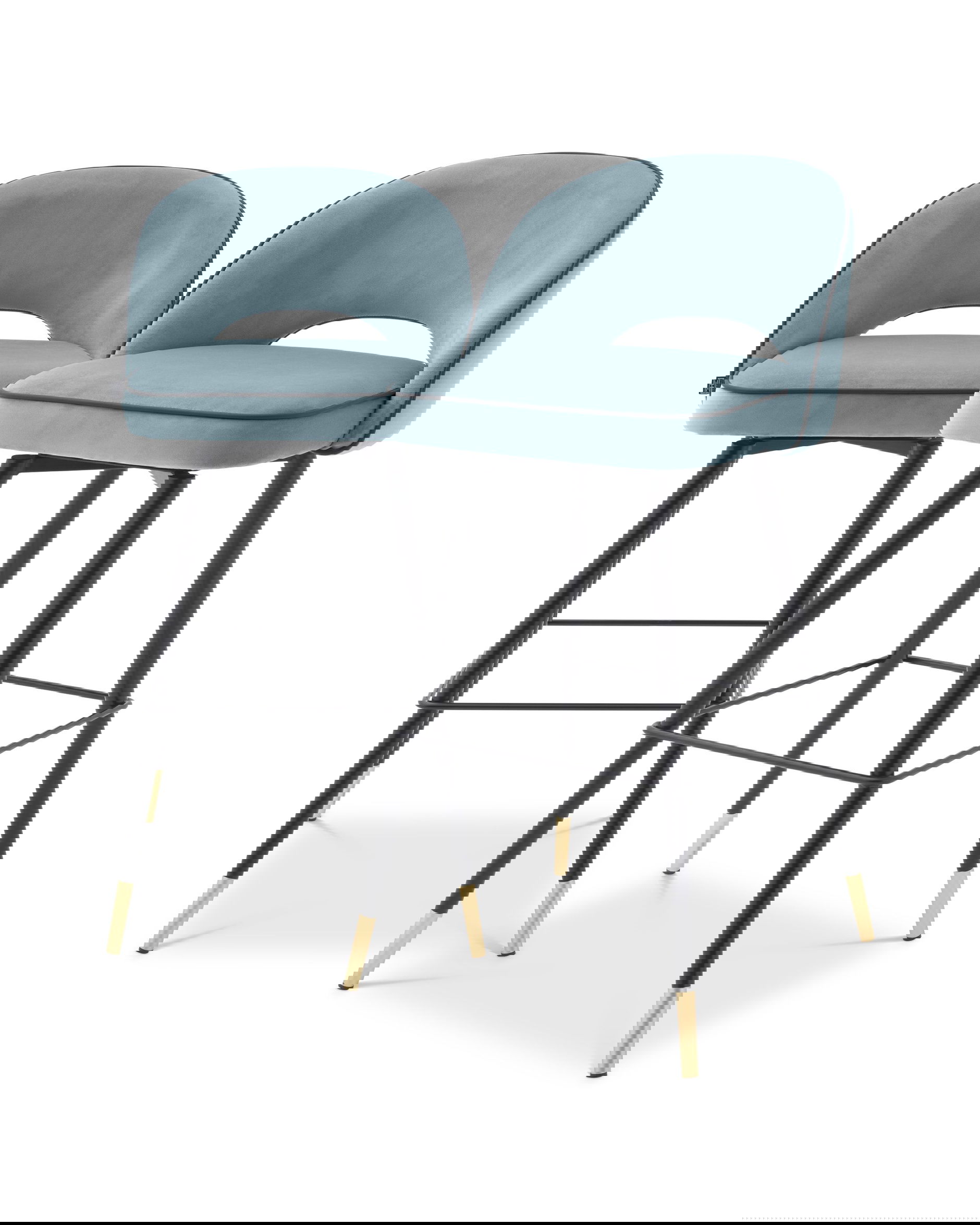 Cliff Bar Stool Blue High Set of 2 OUTLET