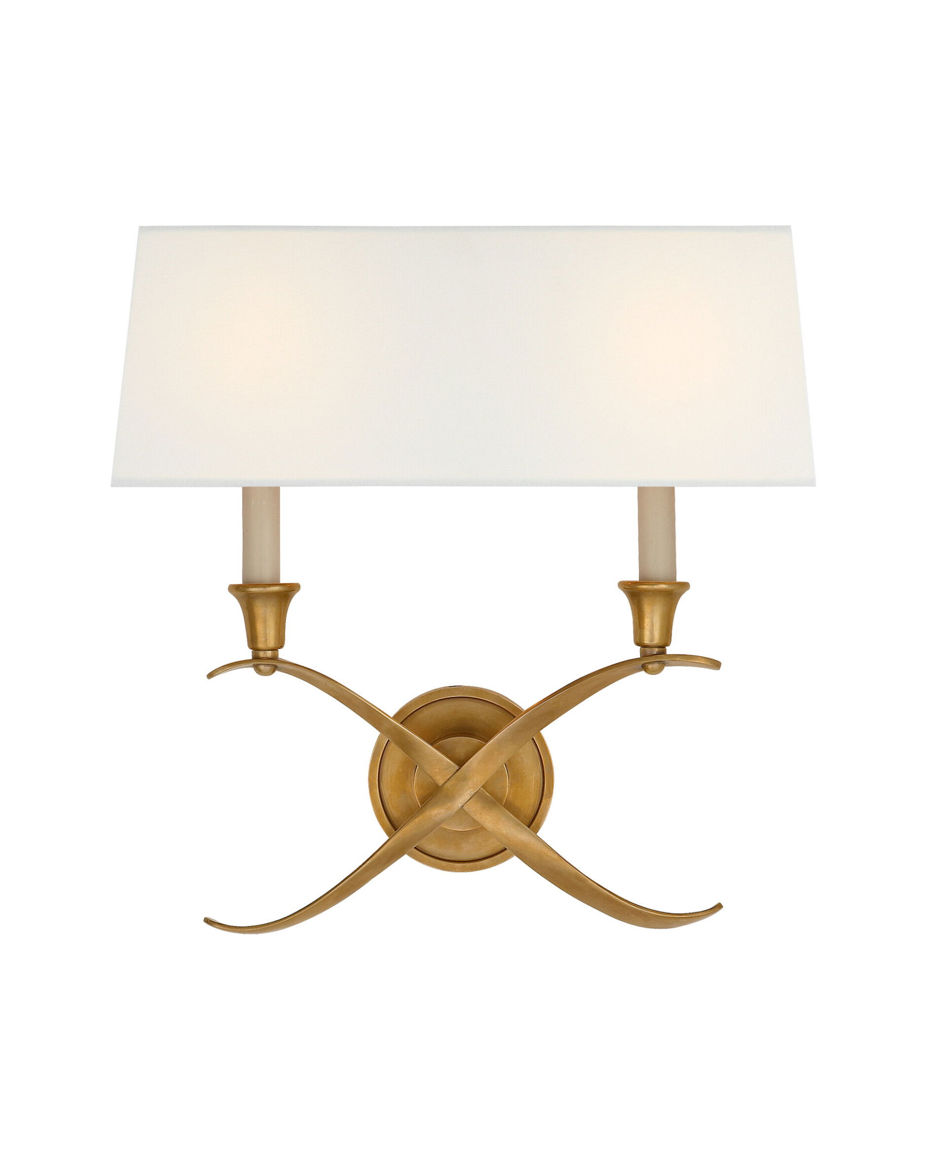 Cross Bouillotte Sconce Antique Brass Large