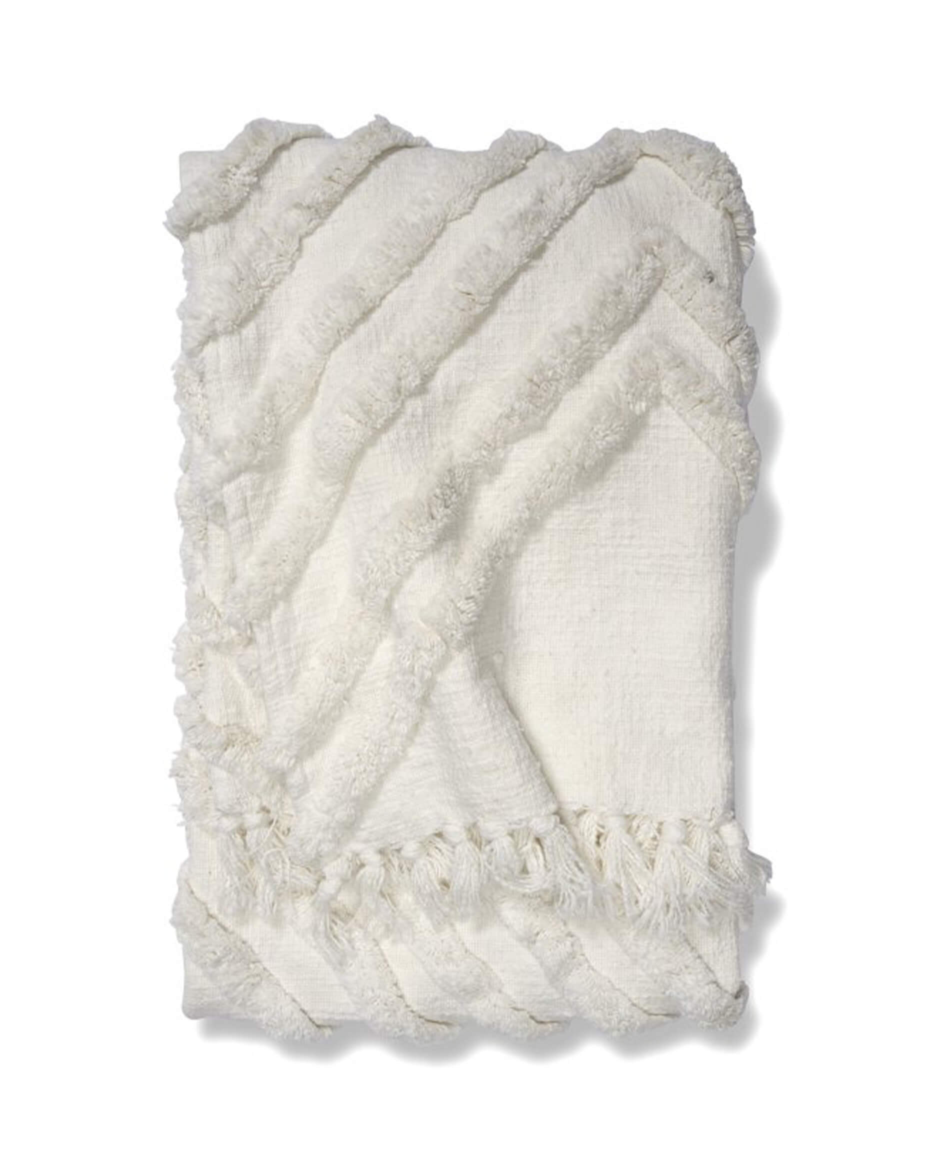 Edge pläd vit OUTLET