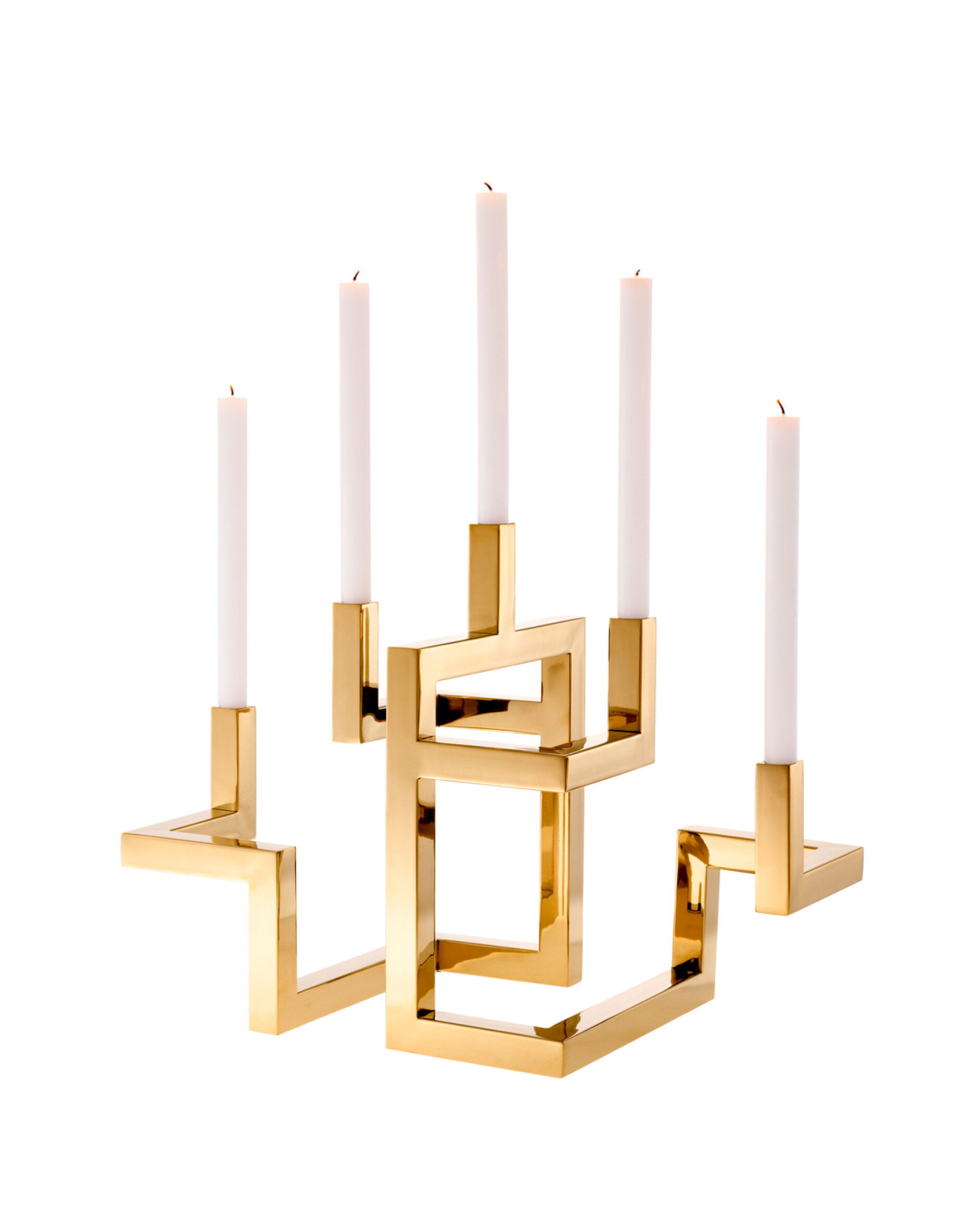 Skyline Candle Holder Brass Plated
