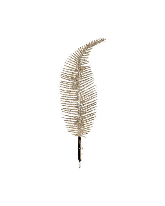 Carrington Feather Ornament Champagne 8-pack