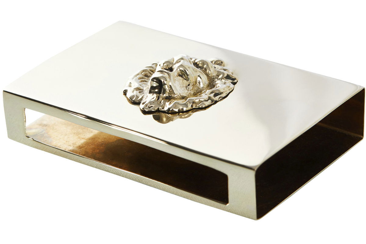 Tändsticksaskfodral Lejon Mässing