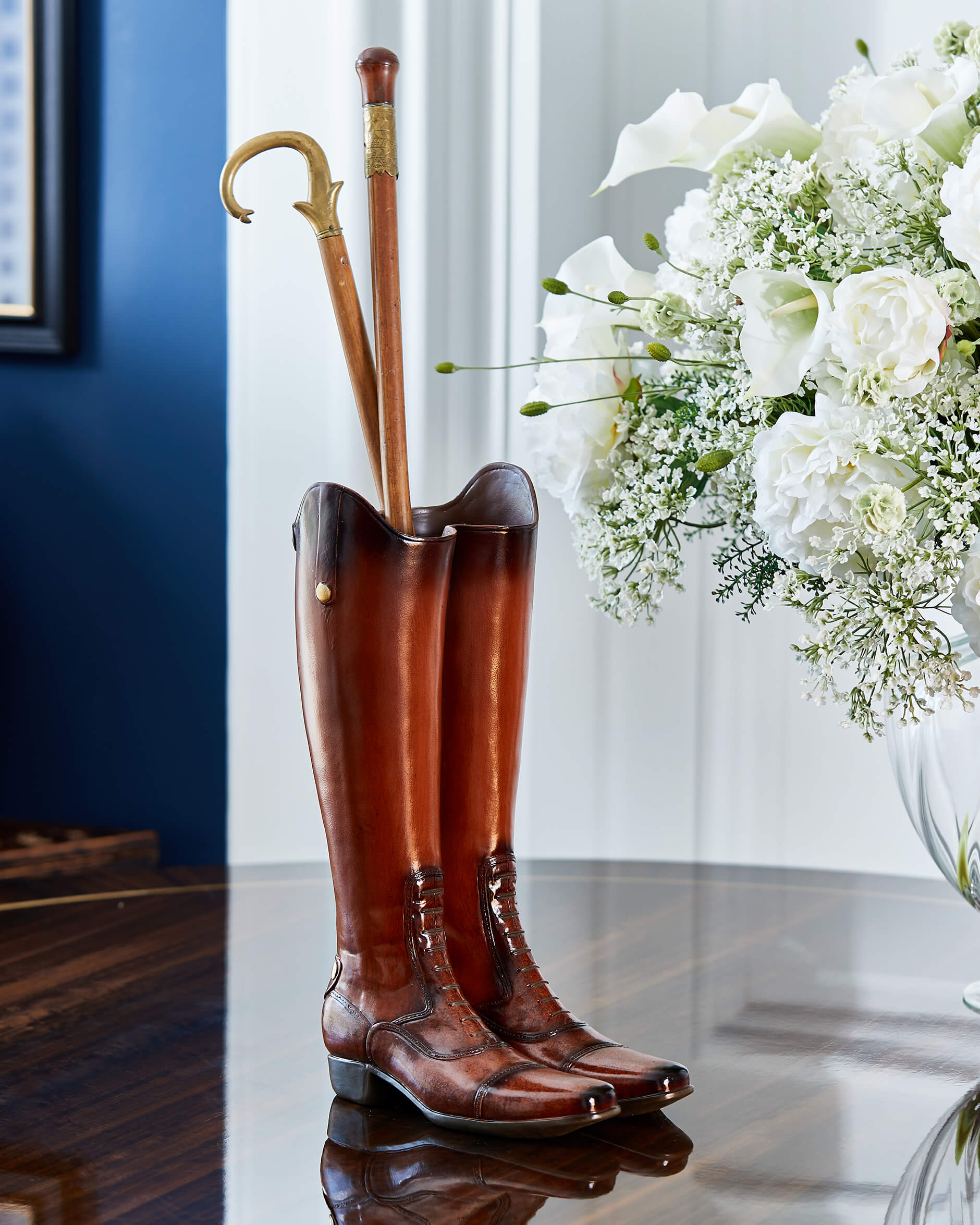 Riding Boots Umbrella Stand Red