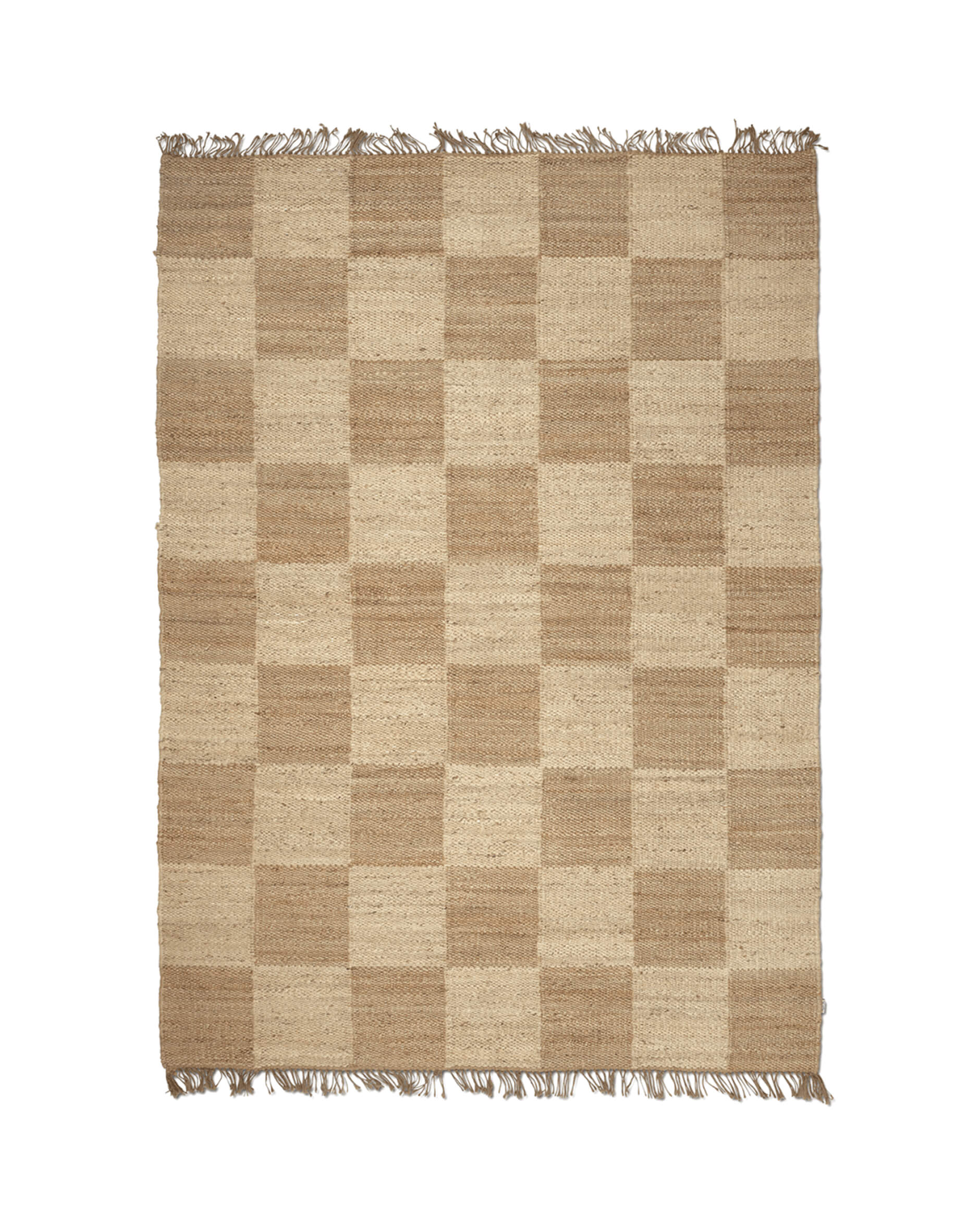 Squares jute teppich nature