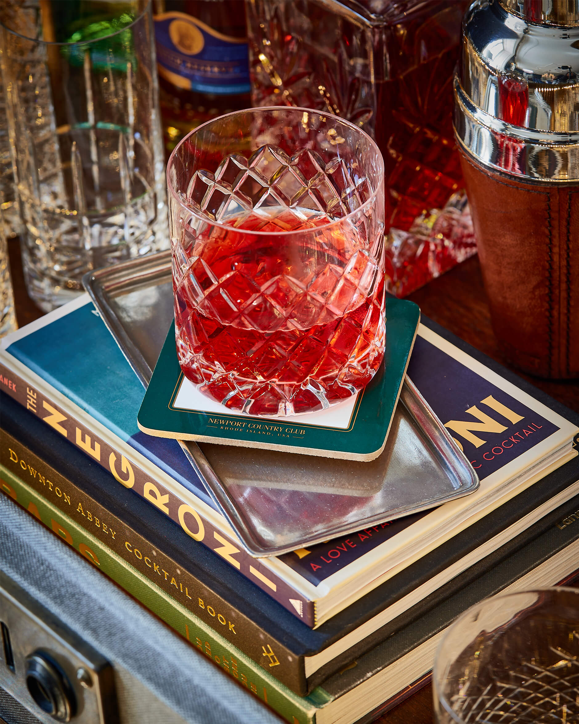 Clubhouse glasunderlägg grön/vit 6-pack