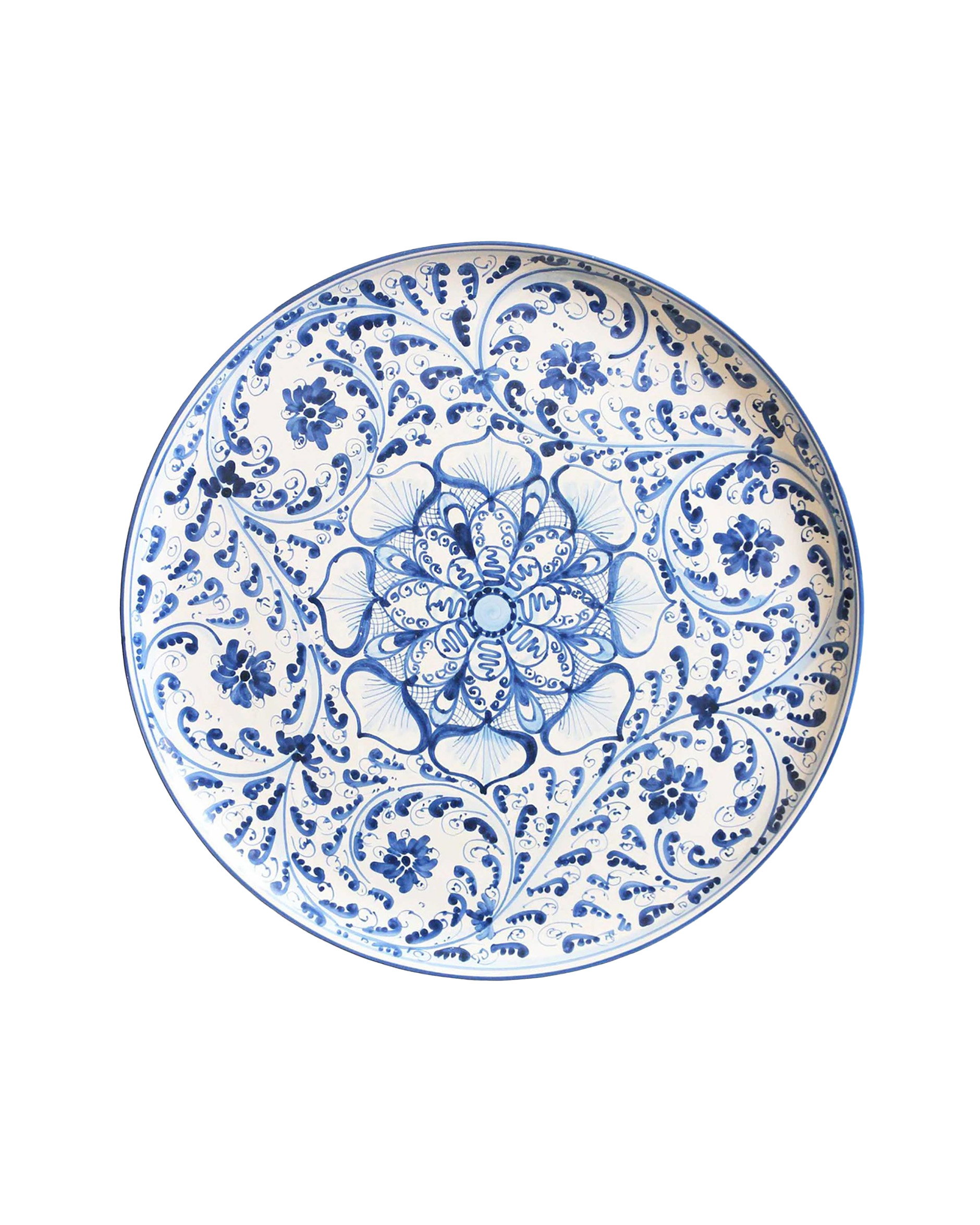 Caltagirone blue serving platter