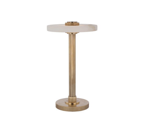 null - Aran 9" Rechargeable Accent Lamp Hand-Rubbed Antique Brass