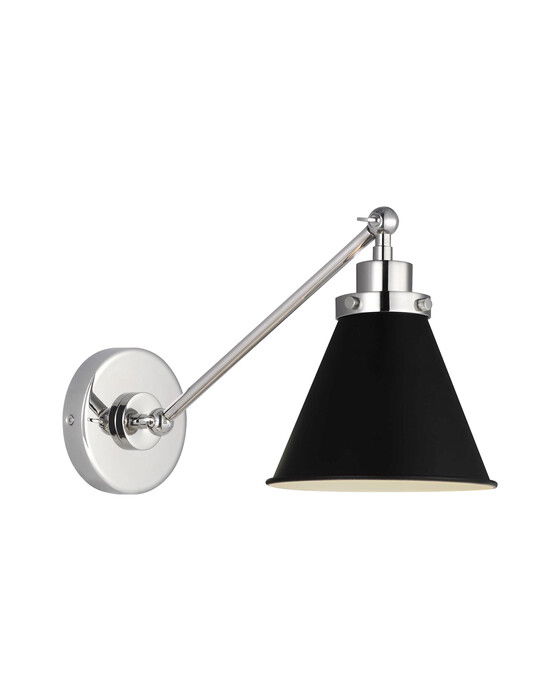 Wellfleet vägglampa svart/nickel