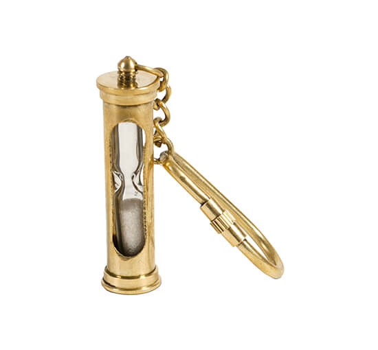 Hourglass Keychain Brass