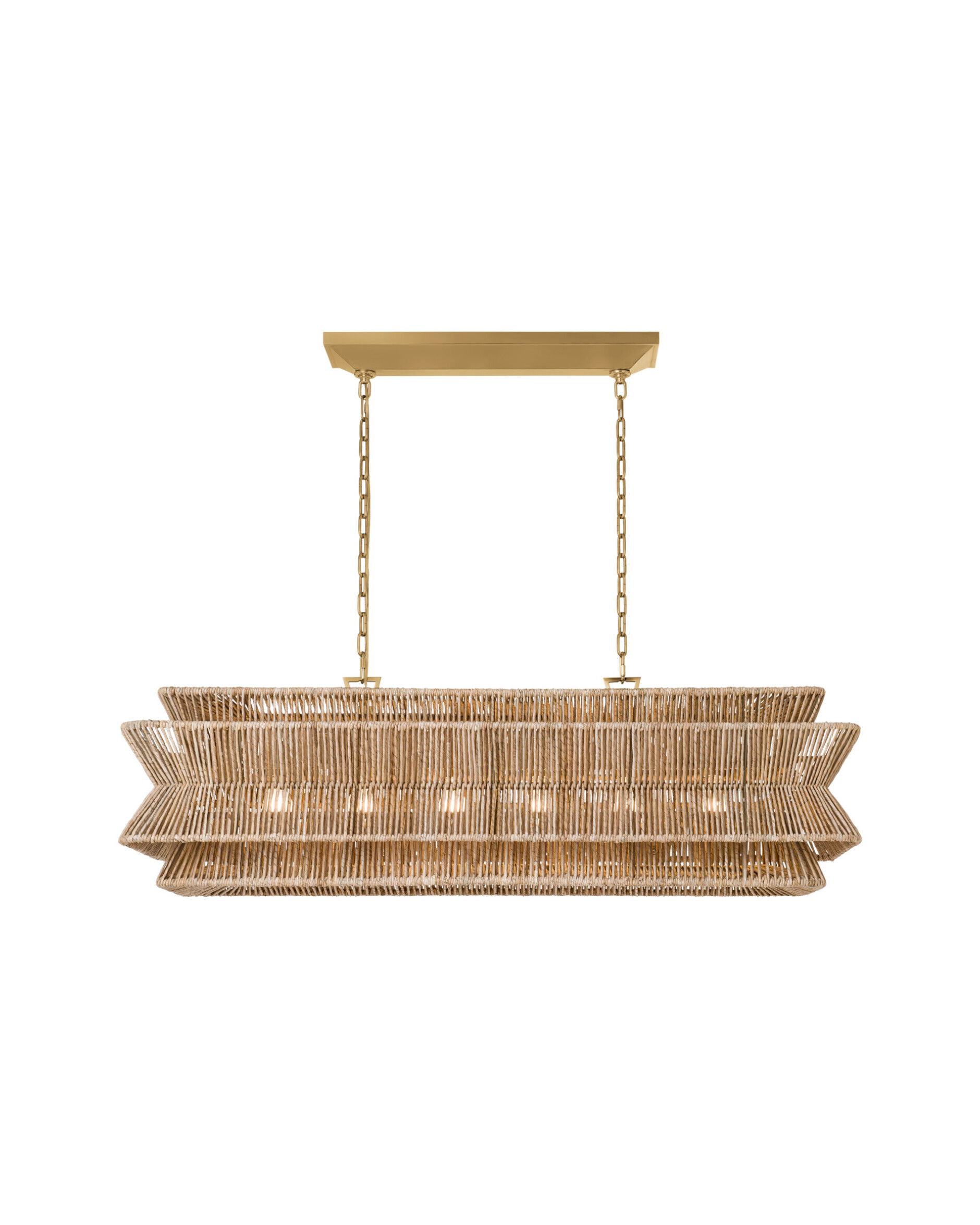 Antigua 54" taklampa linjär natural abaca