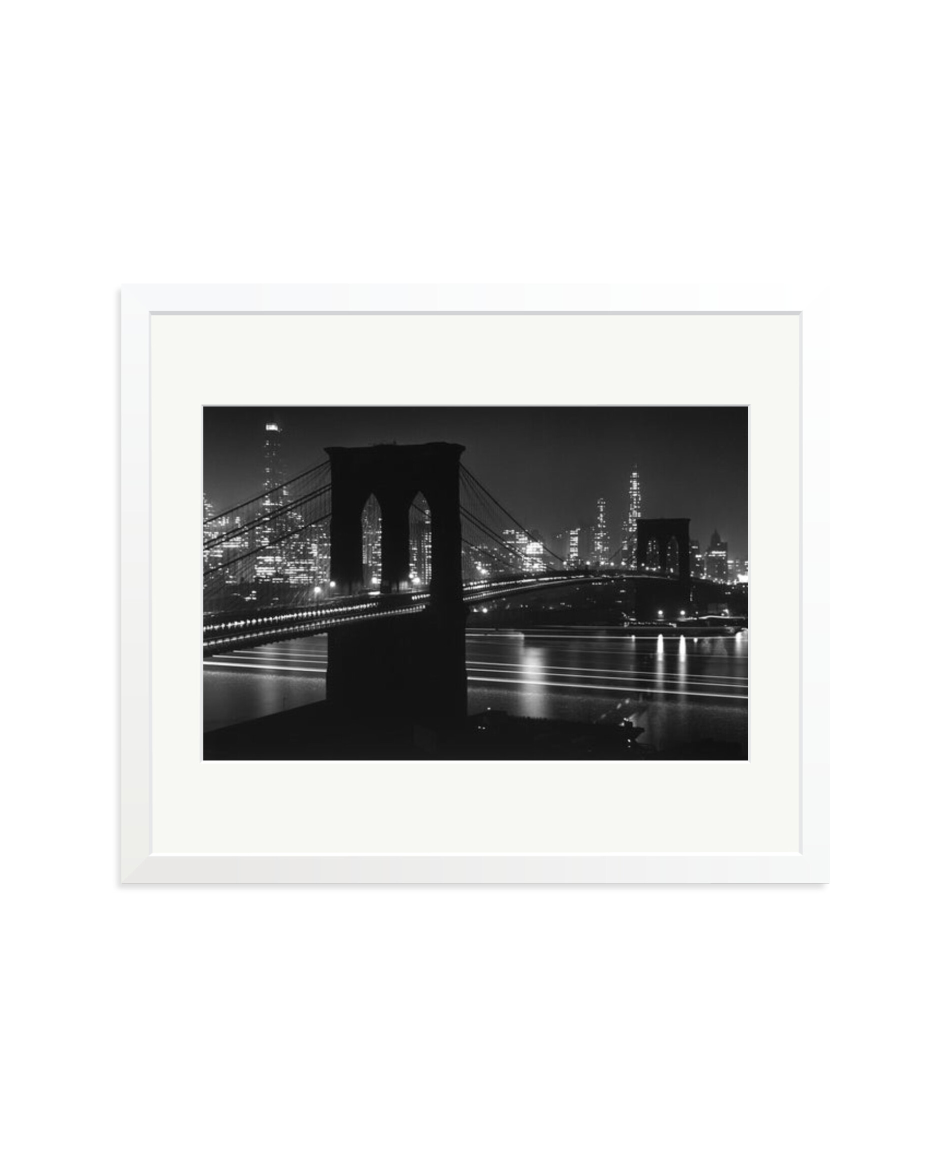 Brooklyn Bridge at Night White / Large