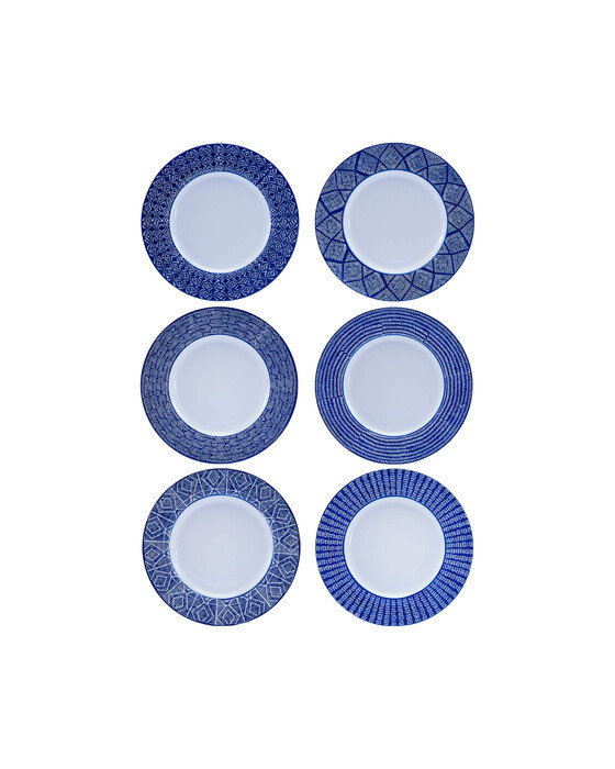 Capri Azzurra tallrikar blå/vit 6-pack