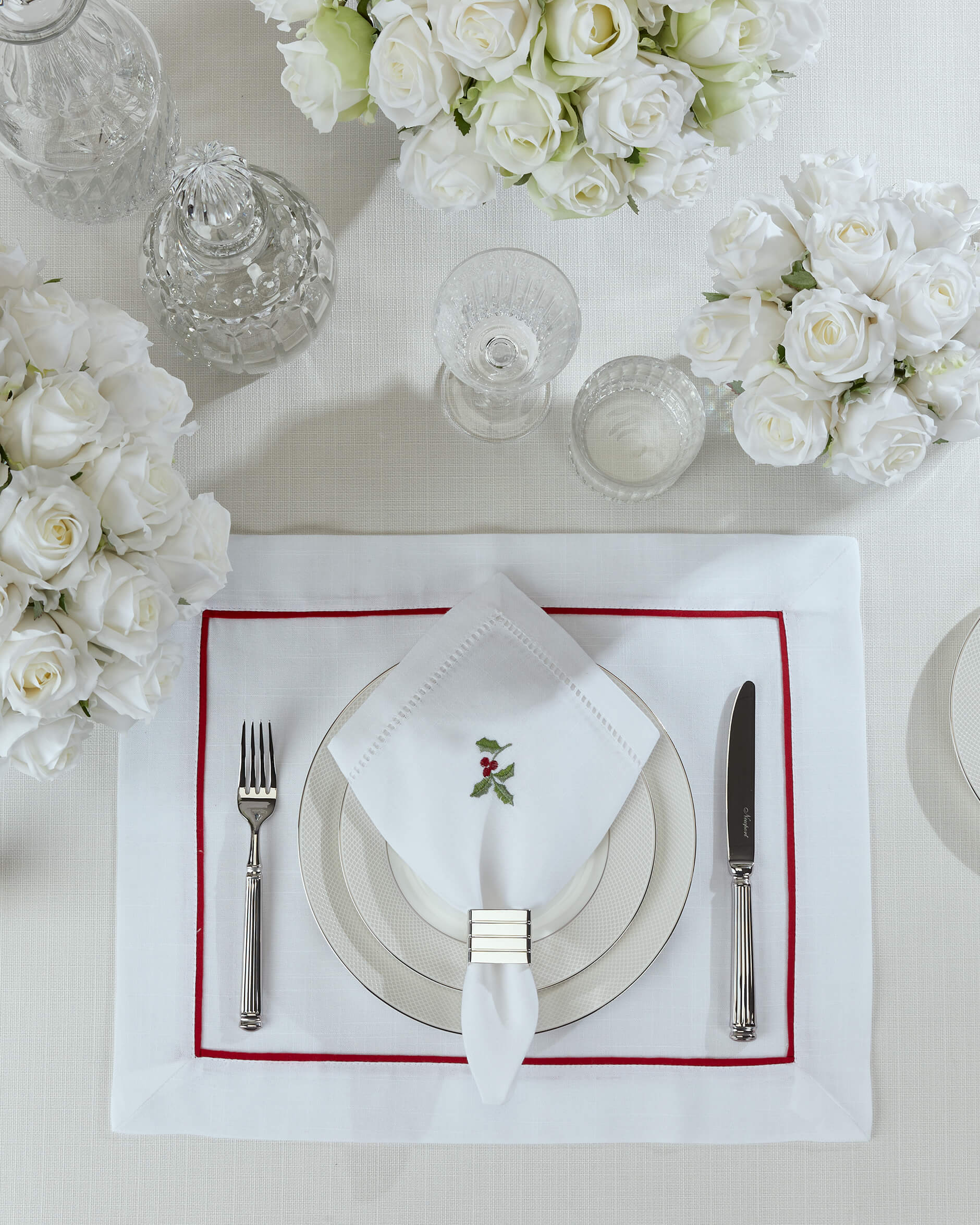 Castleford bordstablett vit/röd