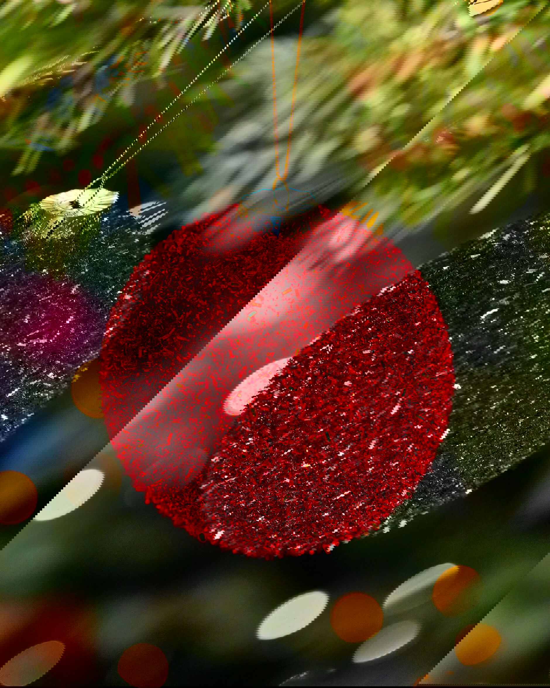 Felicity-joulupallo, punainen 10cm