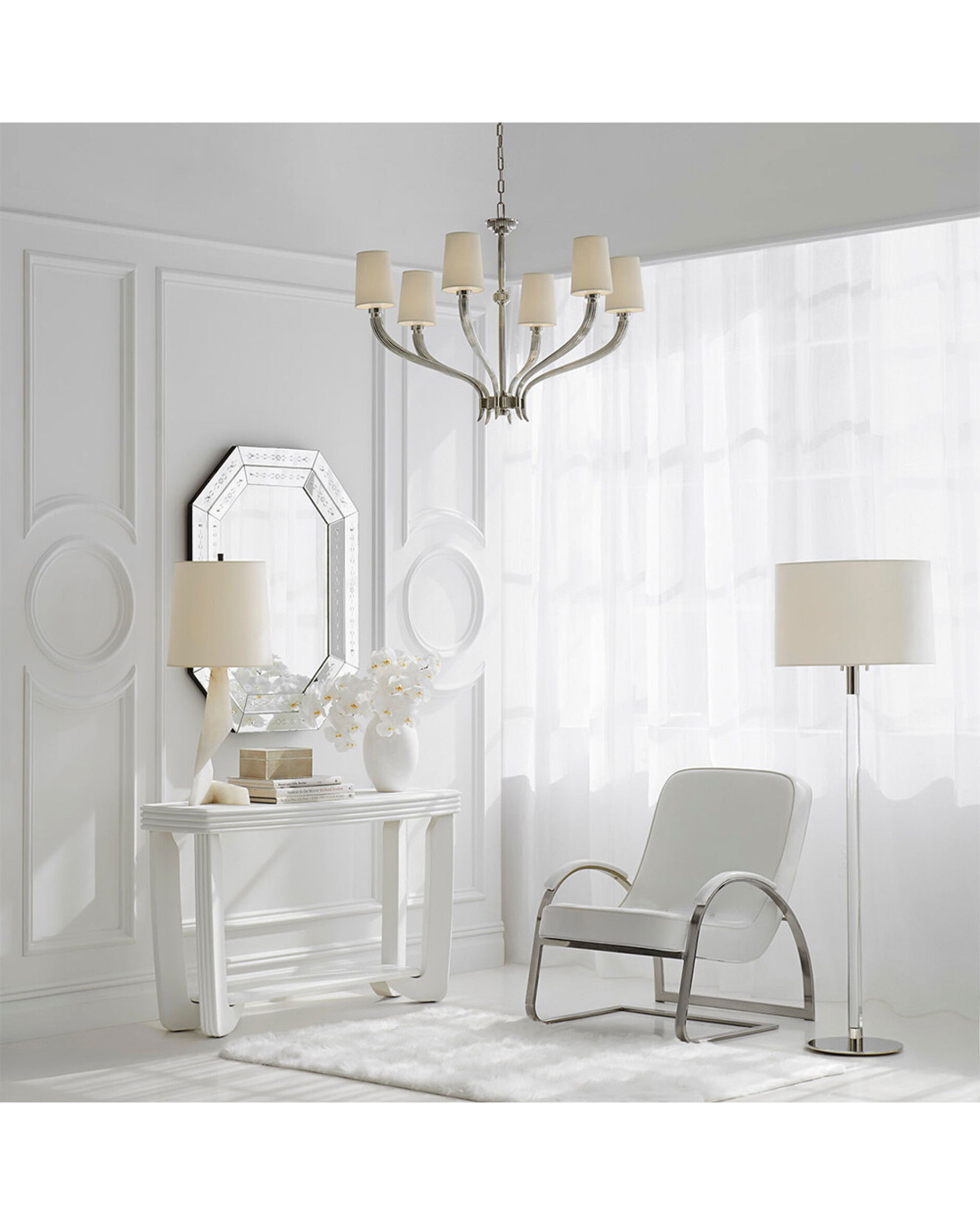 Riga golvlampa nickel