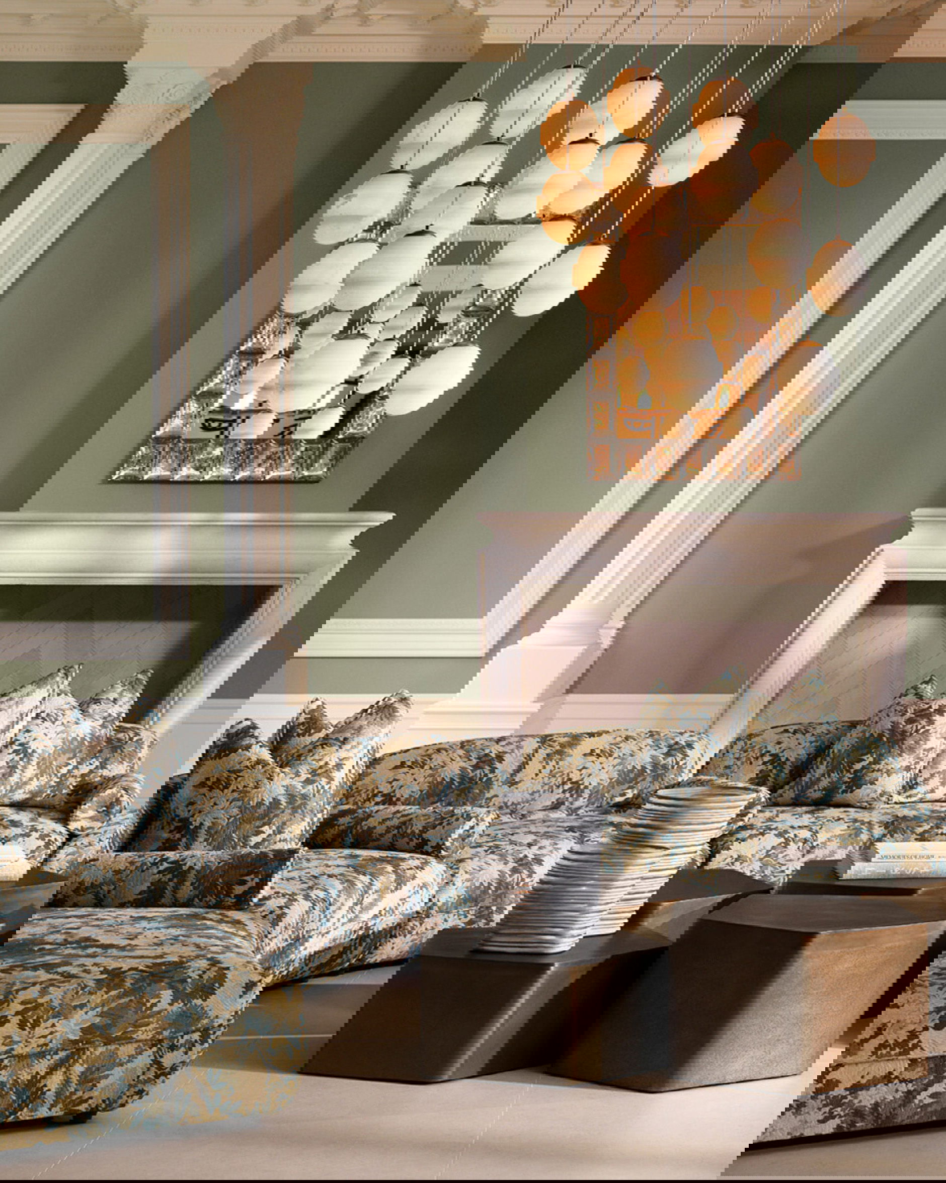 Icarus kroonluchter antiek messing