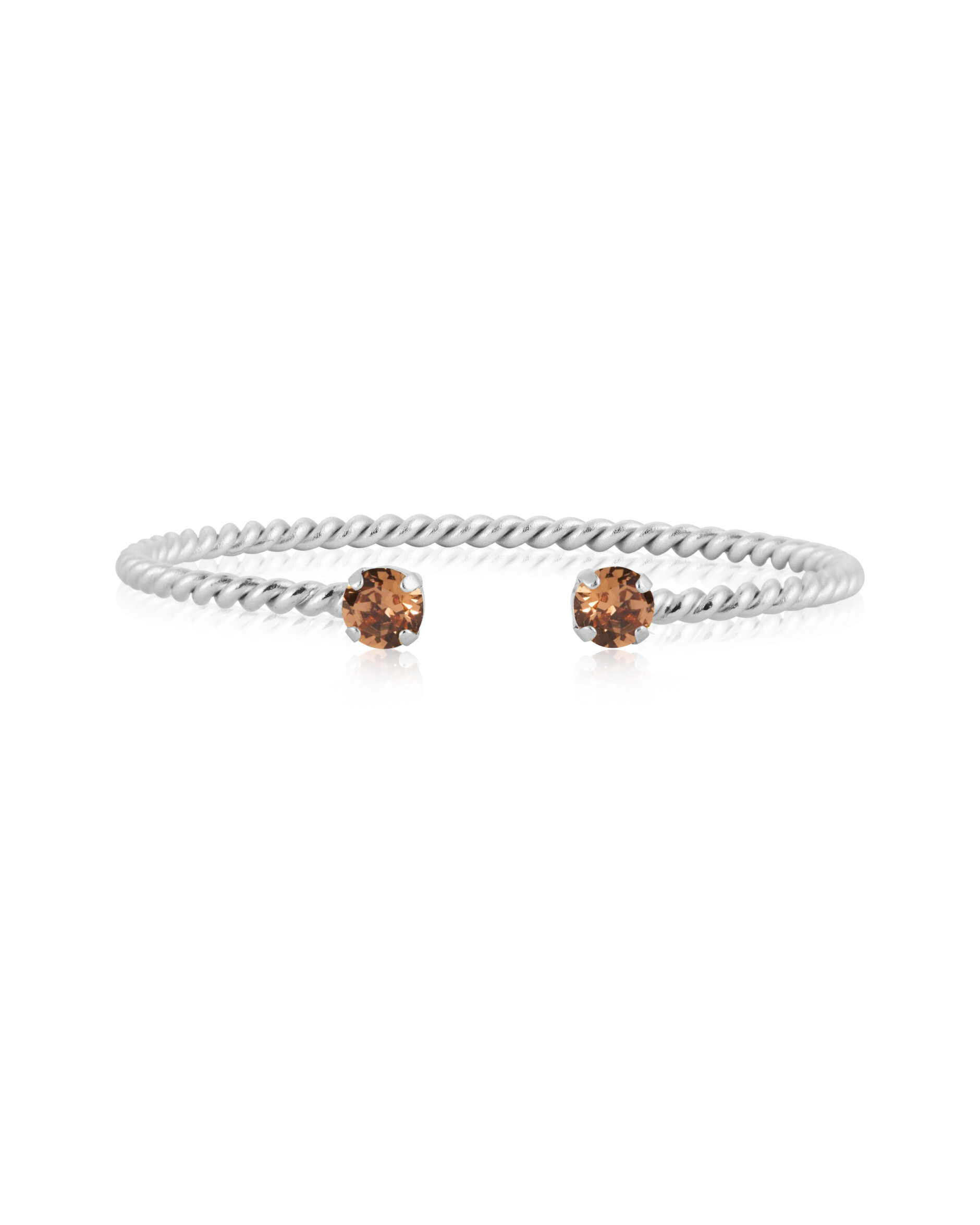 Mini Twisted-Armband Rhodium ReCreated heller Rauchtopas