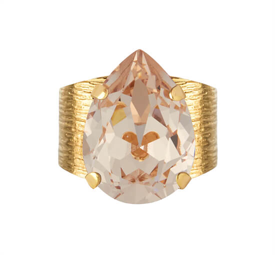 Guld - Classic Drop ring silk rhodium