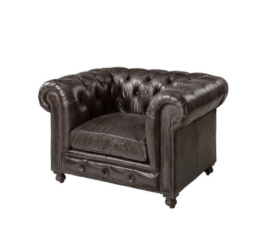 Leather Fudge - Kensington Armchair, Fudge Leather