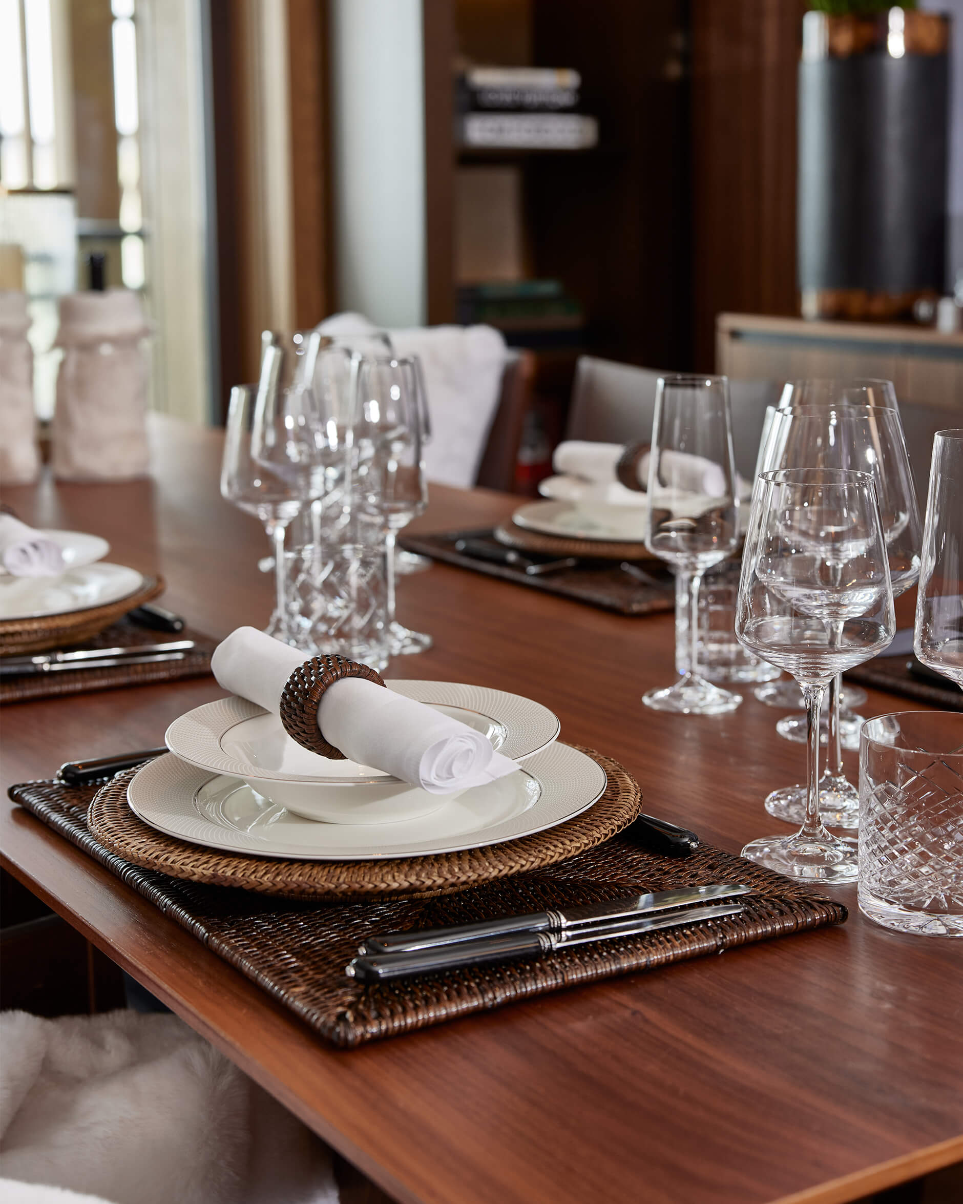 Antique tallriksunderlägg rotting 4-pack