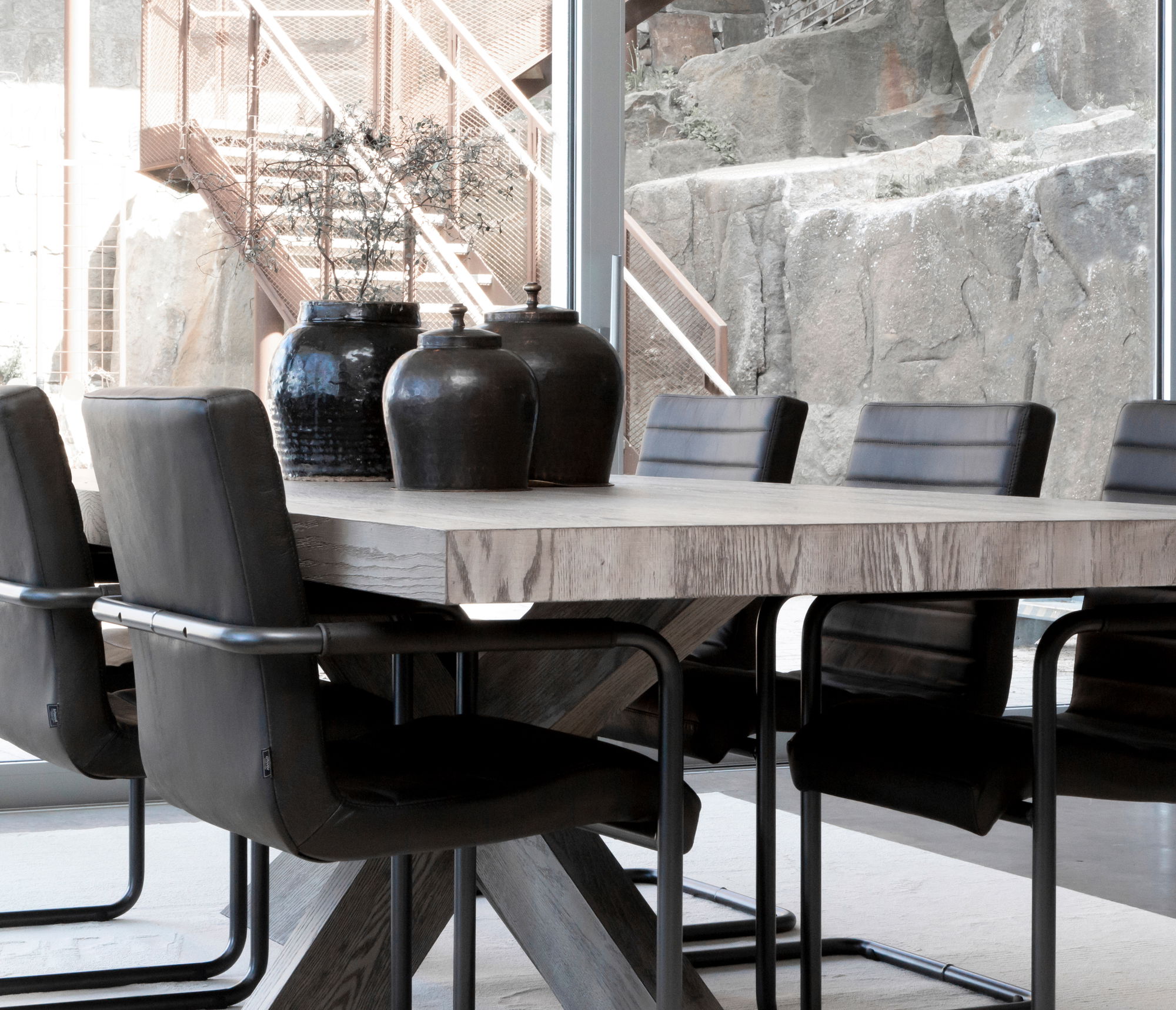 Hunter matbord antikgrå 240x110cm