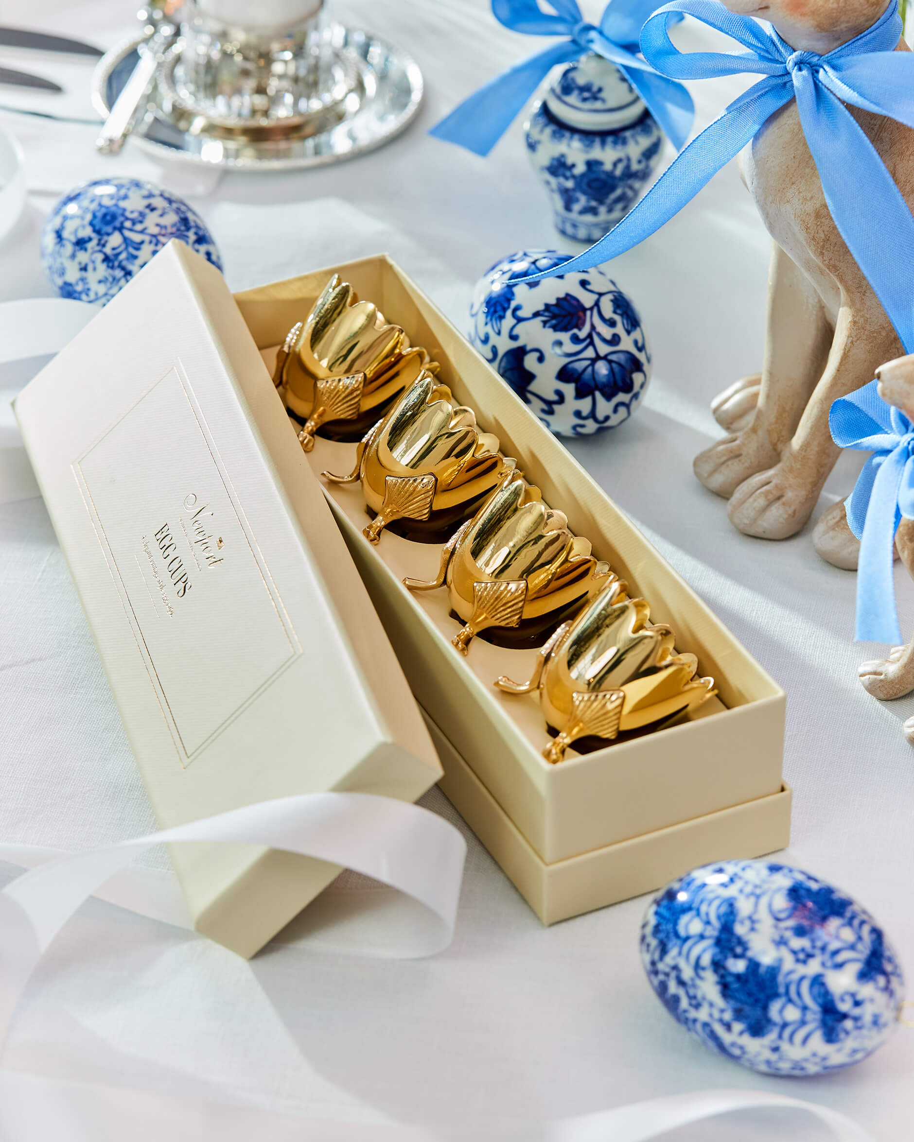 Äggkoppar mässing 4-pack